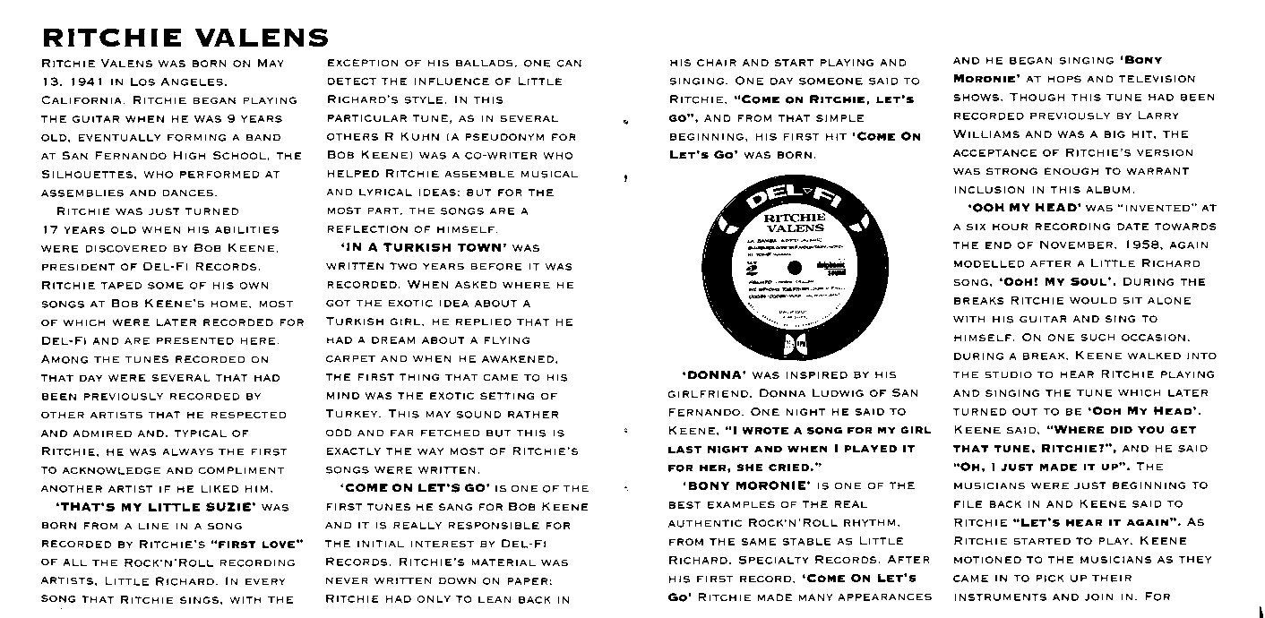 CDs: 2LPs on 1CD - RITCHIE VALENS Ritchie Valens/Ritchie (Del-Fi) – Neu (gemäss Beschreibung) aus Morges von evnocha3 4
