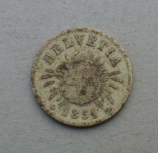 Toutes les monnaies: ++ 5 Rappen 1851 – D'occasion à Walkringen par Casablanca777