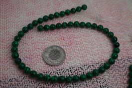 Kugel Strang   8mm  Malachit-Look, Imitat aus Epoxidharz