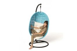 Rattan Hanging Chair blau