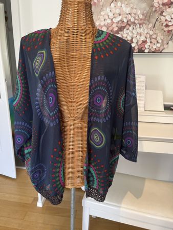 Kimono Desigual, Blau mit Muster, L/XL
