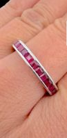 Rubine ❤️ 32 Stk 1.6c Alliance Ring 18k WG - GR 56