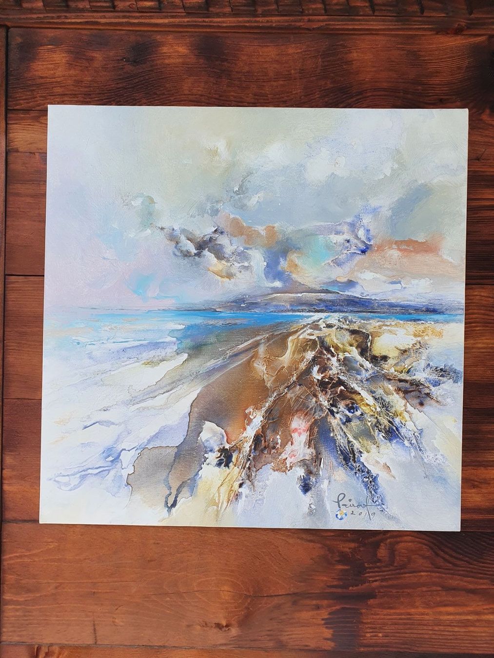 Dipinti: Beach/Acryl auf Leinwand/Abstract – Nuovo (secondo la descrizione) da Basel venduto da Anghkorwatt