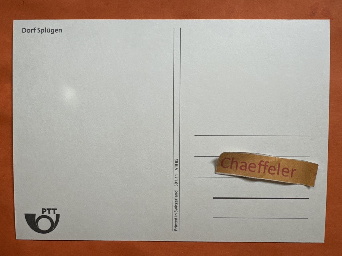 Cartoline postali: Dorf Splügen PMW - Postauto Schweiz  – Usato da Zürich venduto da Chaeffeler 1