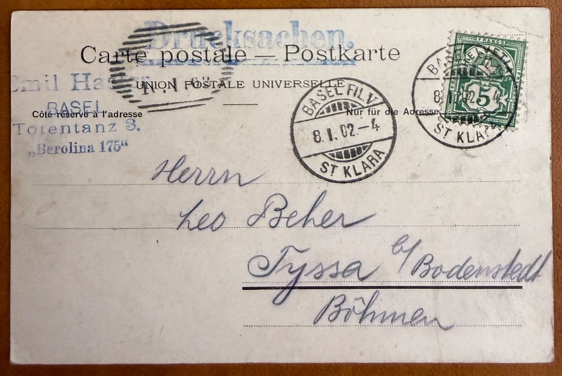 Cartoline postali: Basel - Aeschenplatz - Animation  1902 – Usato da Lutry venduto da Ediego 1