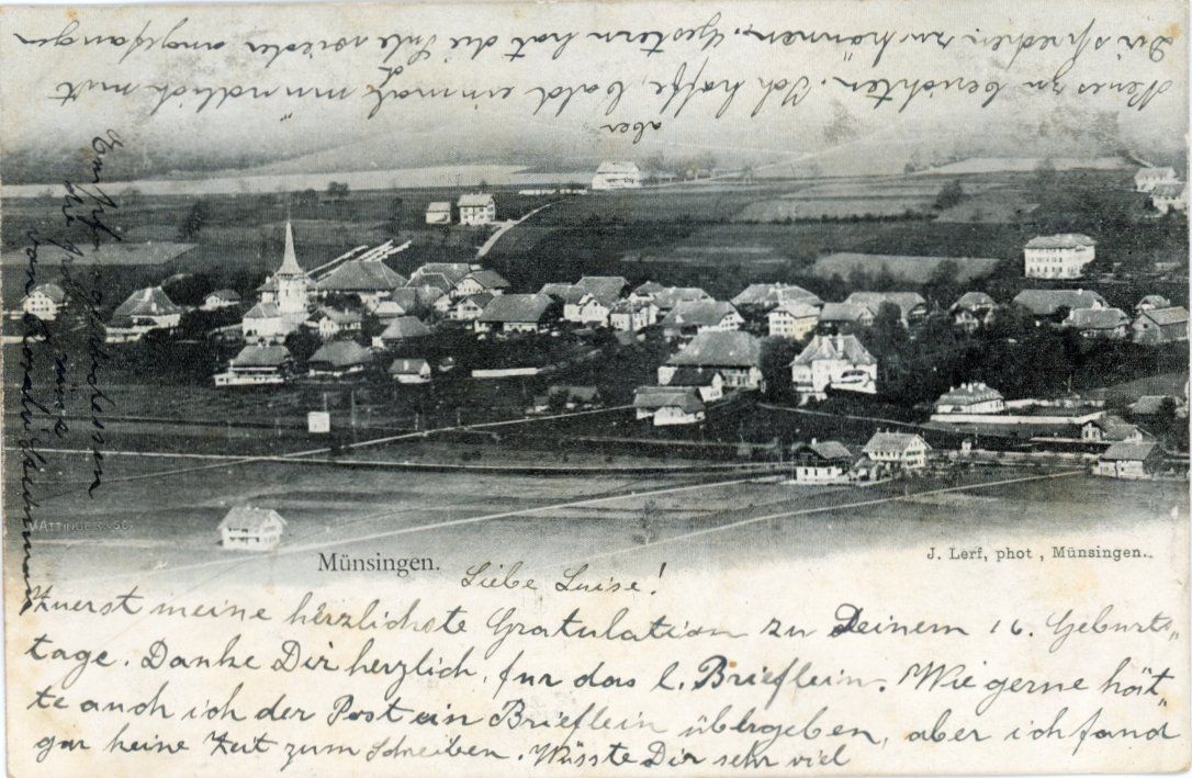 Cartoline postali: Münsingen   BE     um 1905 – Usato da Brig venduto da Valcards54