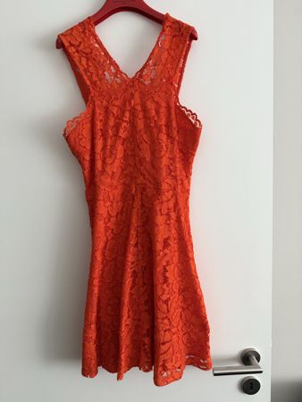 Sandro Spitzenkleid, Orange, Sommerlich, Gr. 1