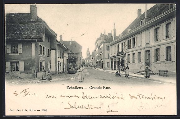 Cartoline postali: AK Echallens, Grande Rue, 1901 – Usato da Berlin venduto da bartko-reher
