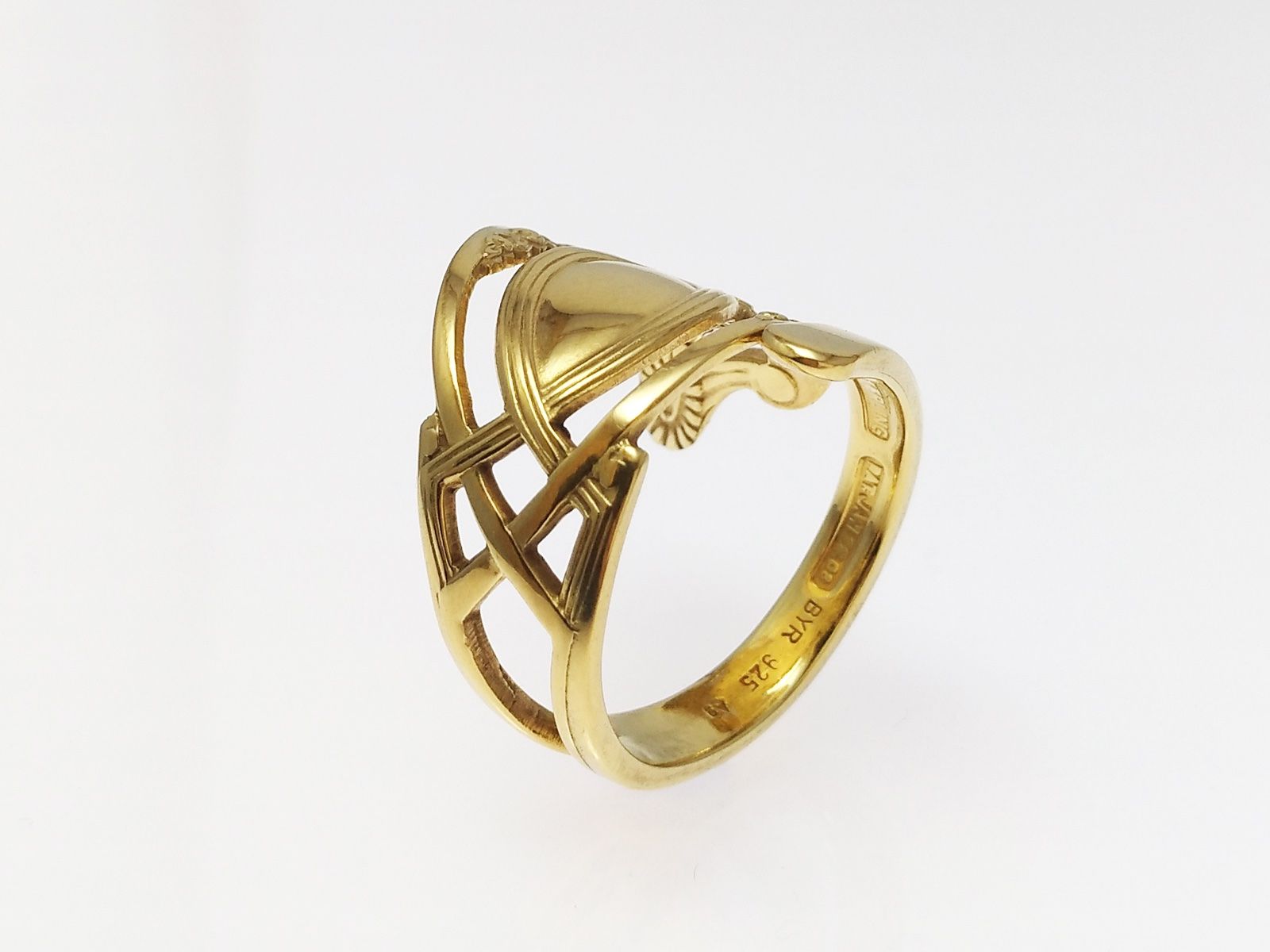 Anelli: Offener Silberring im Jugendstil vergoldet – Nuovo e nell'imballaggio originale da Meilen venduto da Byrd-bijoux 2