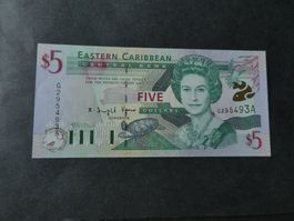 Eastern Caribbean, 5 Dollars    - ungefaltet