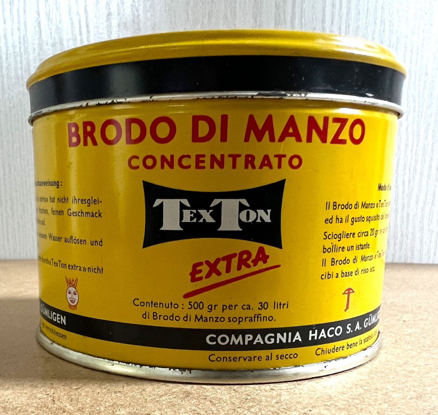 Barattoli: Blechdose TEXTON EXTRA FLEISCHBRÜHE KONZENTRIERT HACO AG – Usato da Rothrist venduto da Brandystar 3