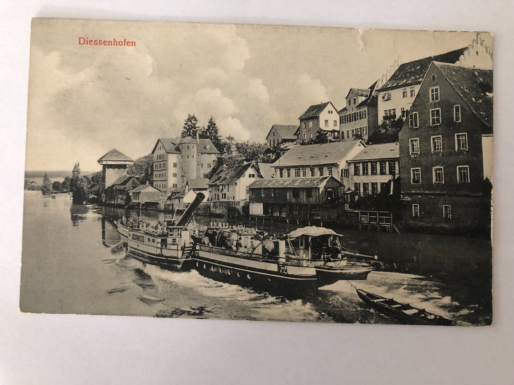 Ansichtskarten: Diessenhofen 1935  - mit Schiff "Schweiz" – Gebraucht aus Pfäffikon ZH von Waltoversand