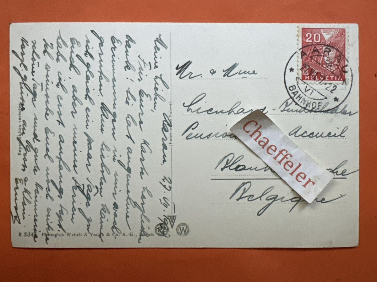 Cartes postales: 1937 Aarau – D'occasion à Zürich par Chaeffeler 1