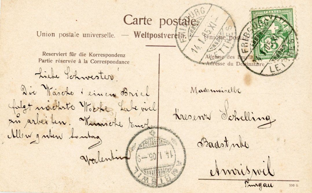 Cartoline postali: Fribourg   FR  -  Oldtimer  /  Herr Driestmann   um 1905 – Usato da Brig venduto da Valcards54 1