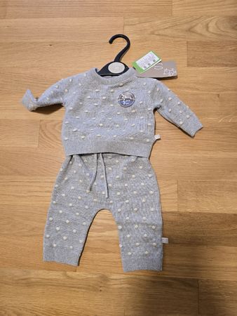 Baby Set zweiteilig grau gepunktet Grösse 50 neu mit Etikett