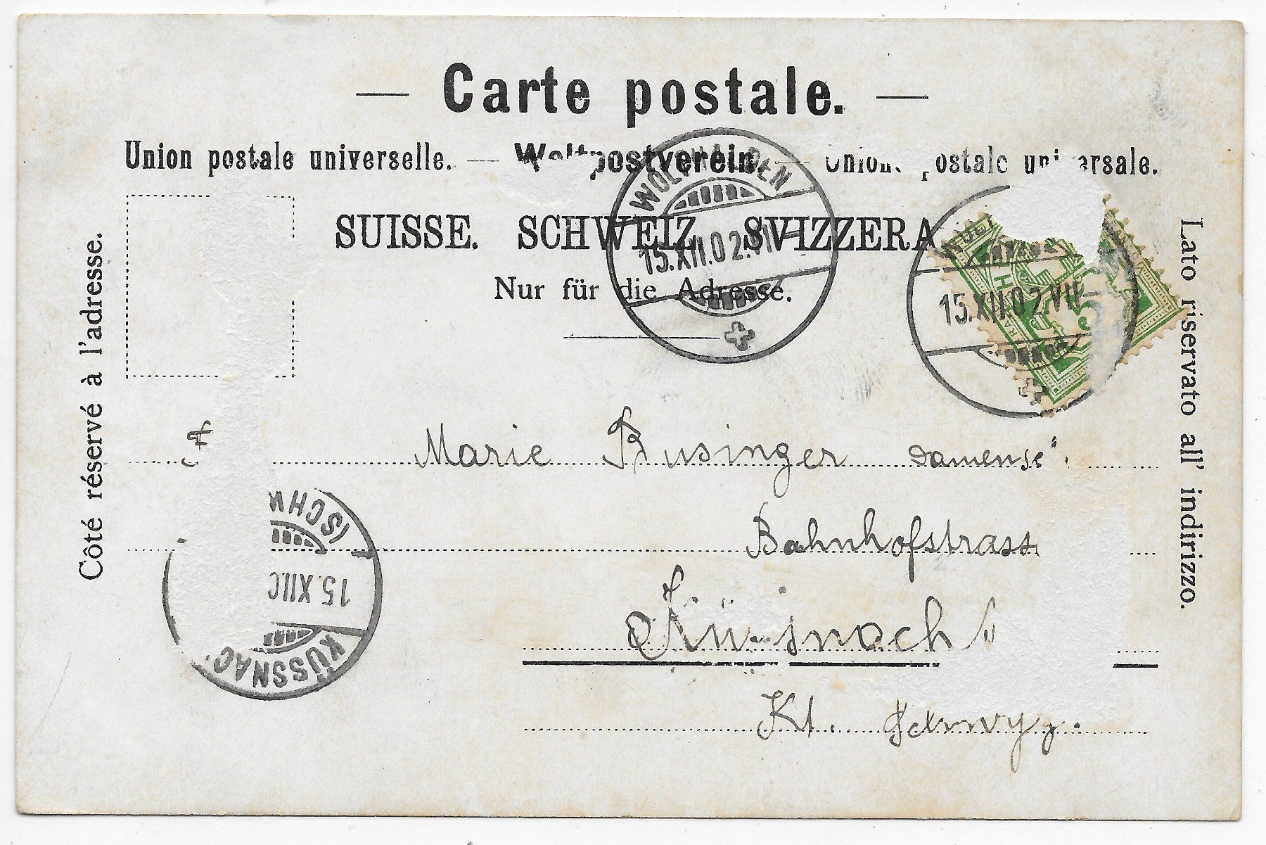 Cartoline postali: Gruss aus Wolfhalden um 1902 – Usato da Hefenhofen venduto da Richsalz 1