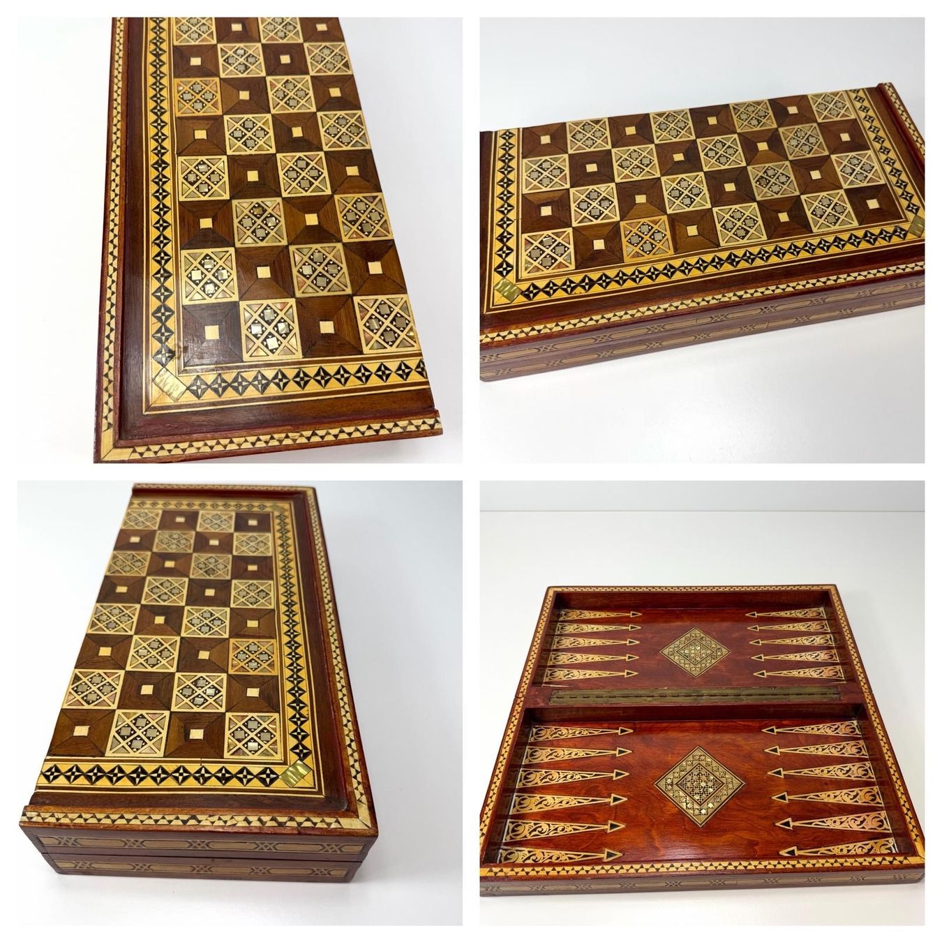 Giochi: Britisches Schach / Backgammon Holz Perlmutt, Antik – Usato da Zürich venduto da Arche_Brockenhaus 5