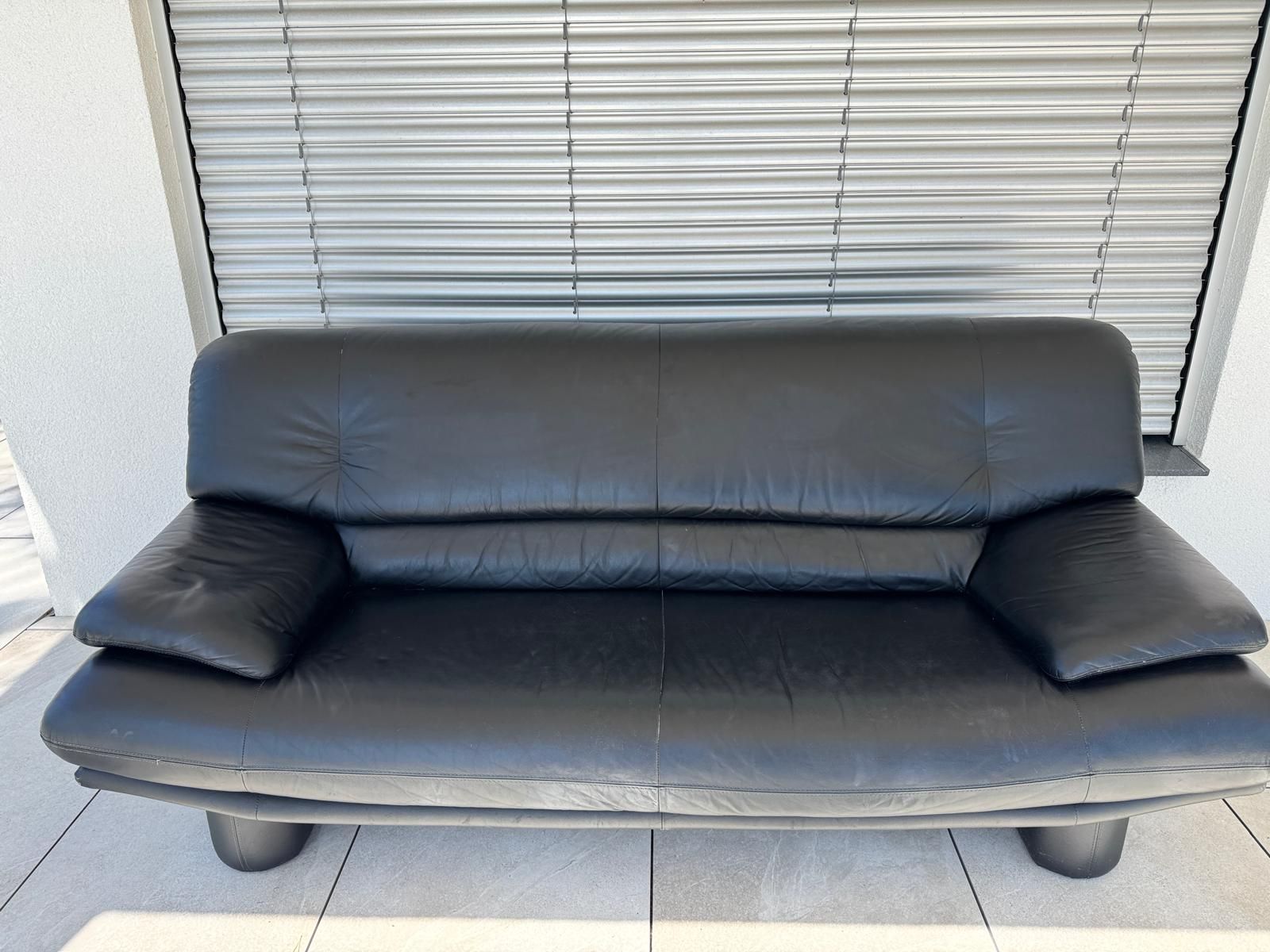 Sofas: Leather sofa black  – Gebraucht aus Fribourg von smike2809