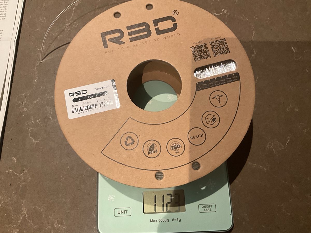 Stampanti 3D: RBD PLA Filament Transparent 1.75mm – Usato da Siebnen venduto da BenutzerRicardo 2