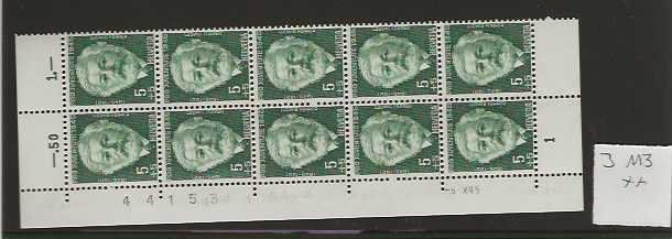 Tous les timbres: timbre Pro Juventute J113** bande de 10 – Neuf (Voir description) à Sorvilier par carose01