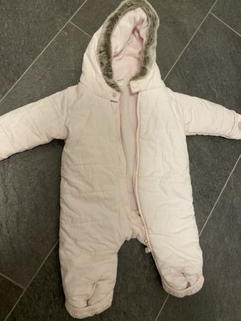 Baby Schneeanzug Overall rosa mit Kapuze,