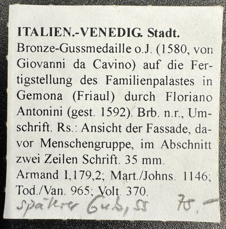 Gussmedaille von Giovanni da Cavino 3