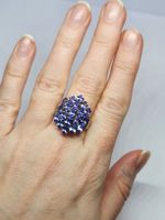 Iolite Ring, in Massivem Silber 925,