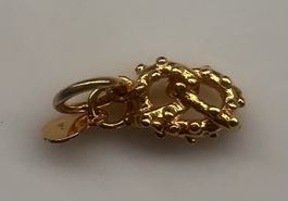 Goldener Mini-Brezel-Anhänger (Sterlingsilber)