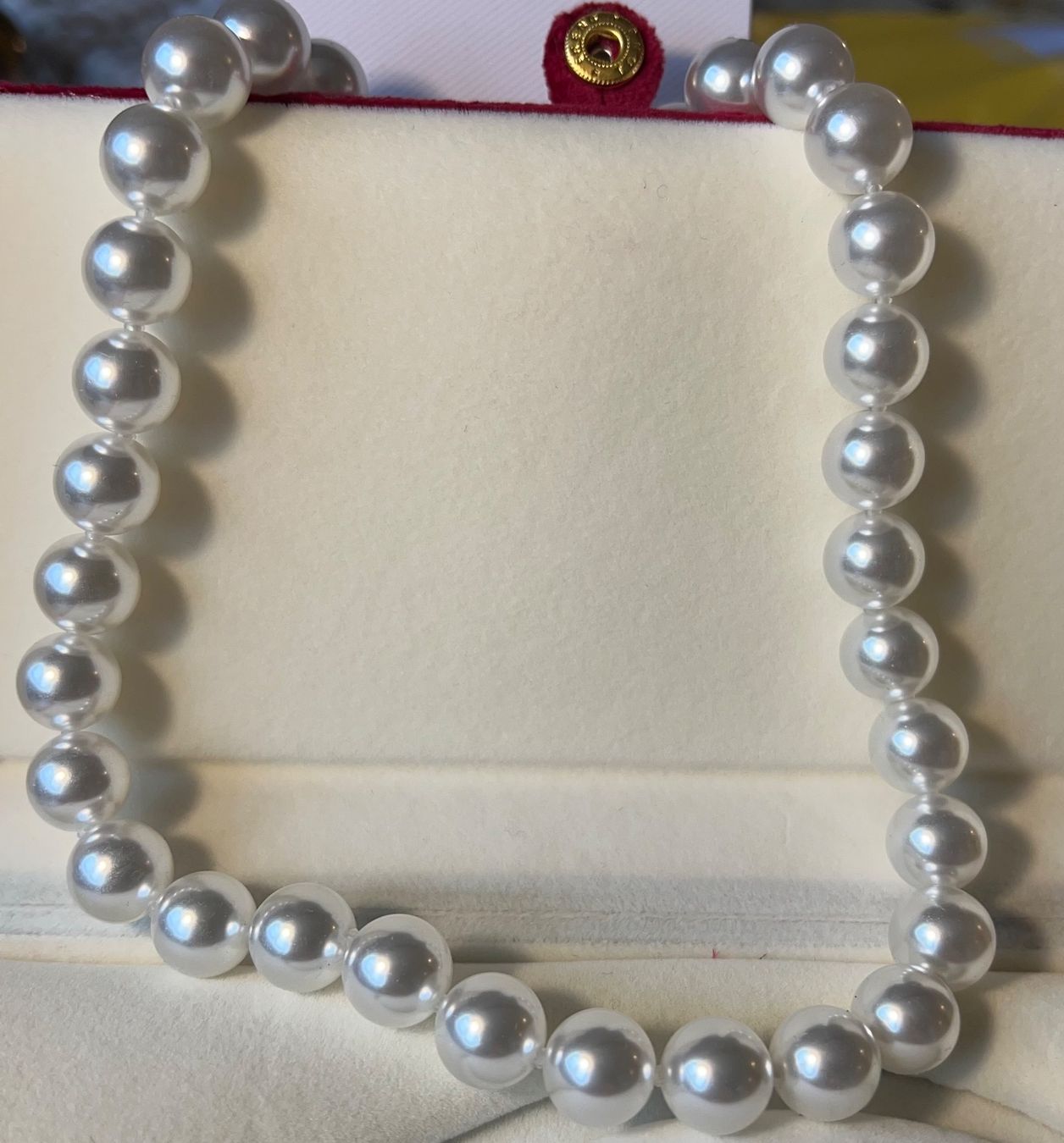 Catenine: Halskette mit Perlmuttperlen 12 mm 45 cm Silber 925 – Nuovo (secondo la descrizione) da Bern venduto da Steinfieber