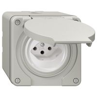 NAP Steckdose NEVO, 1×T13, IP21, lichtgrau, Feller