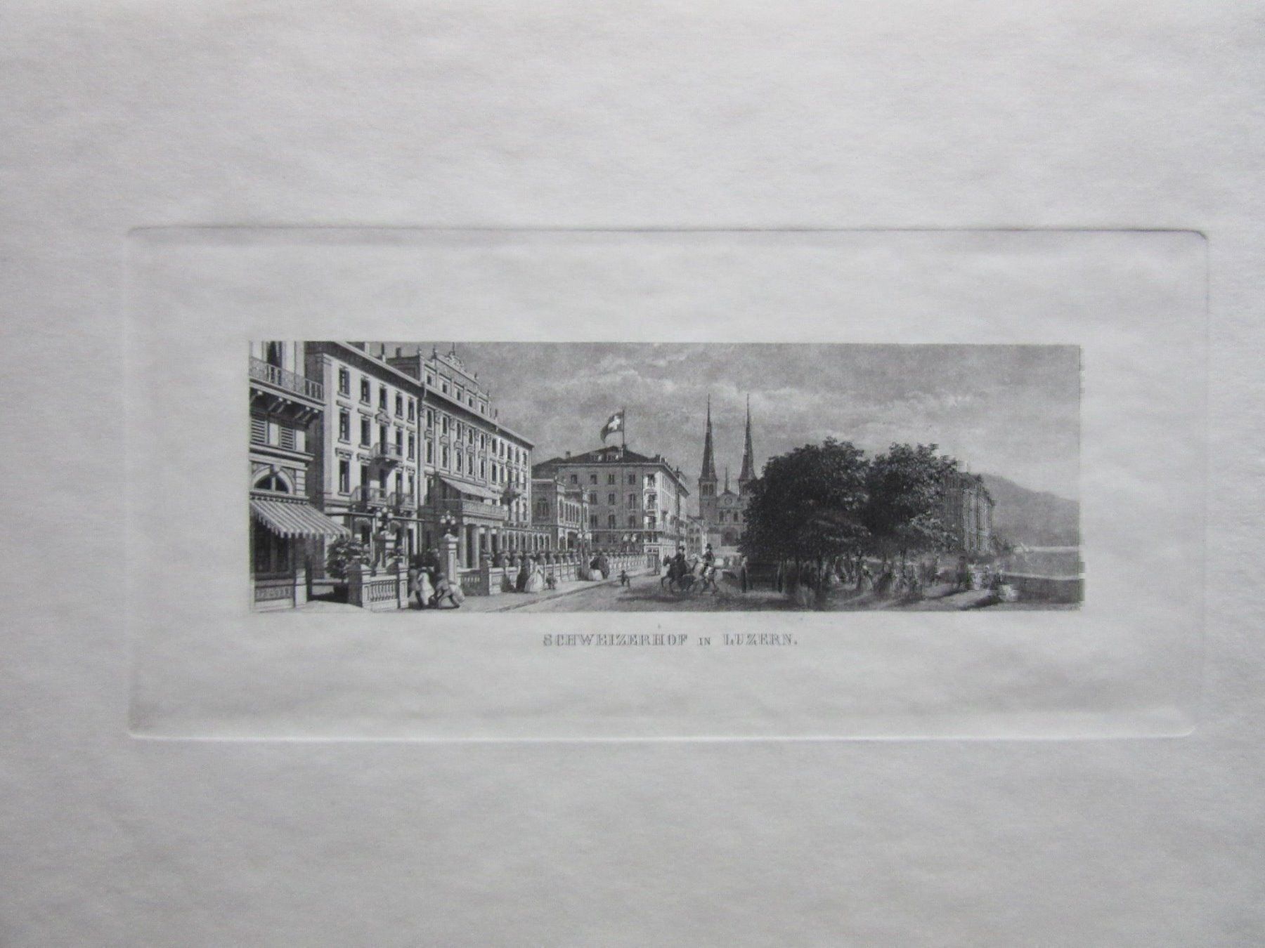 Incisioni: LUZERN SCHWEIZERHOF AQUATINTA – Usato da Gersau venduto da grafik-kunst 1