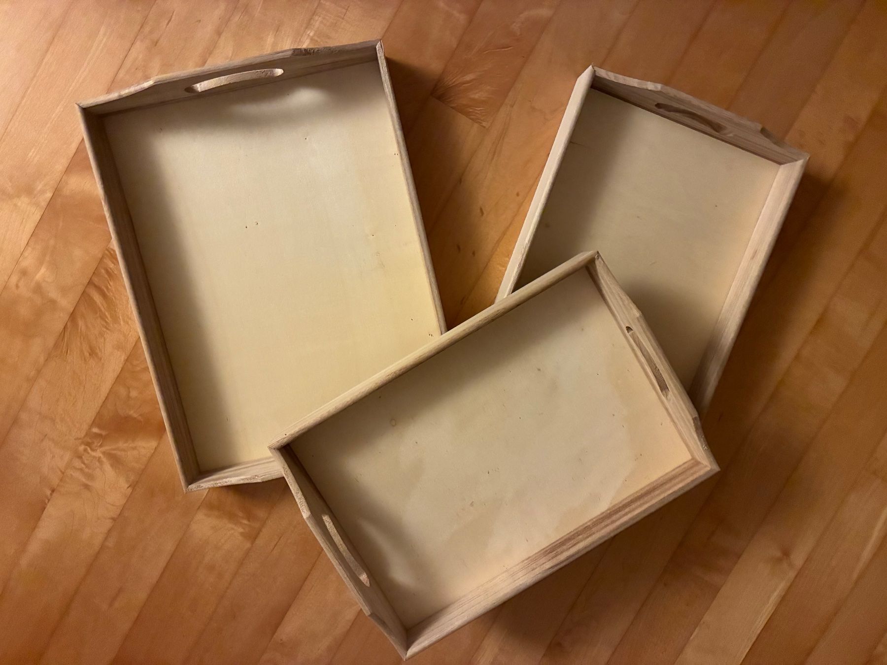 Bastelsets: 3 Serviertabletts, neu, zum Bemalen oder Bekleben – Neu (gemäss Beschreibung) aus Baar von Johan016 1