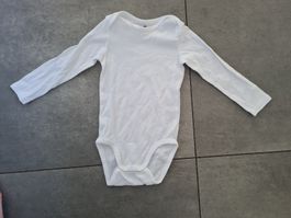 Langarm Body H&M weiss aus Bio-Baumwolle Grösse 92