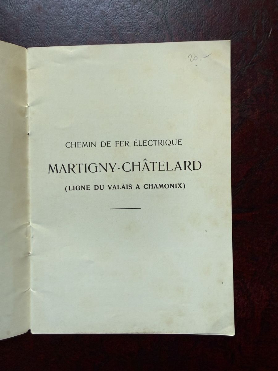 Bücher: Brochure Martigny Chamonix Train Électrique 1910 – Gebraucht aus Fribourg von Ardoffel 1