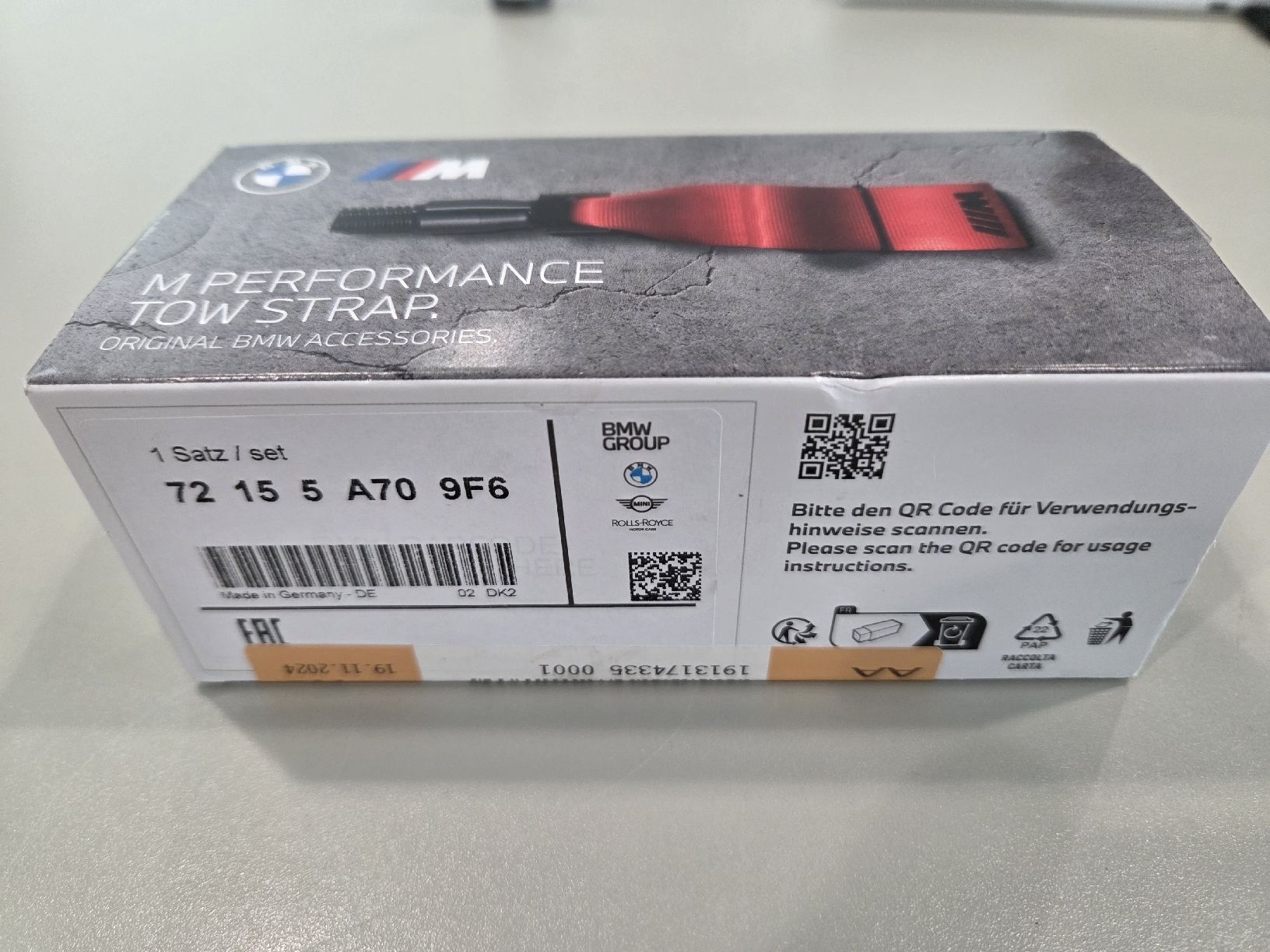 BMW Accessori per altri veicoli: Original BMW M Performance Abschleppschlaufe – Usato da Tamins venduto da Bike.ness 1
