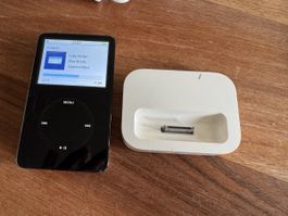 Apple iPod Classic 80GB Schwarz mit Lade-Dock, defekt 