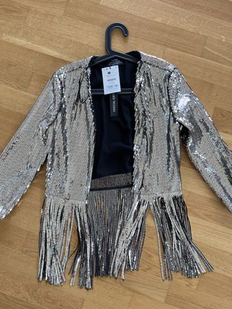 Bershka Pailletten Jacke mit Fransen, XS, neu mit Etikett