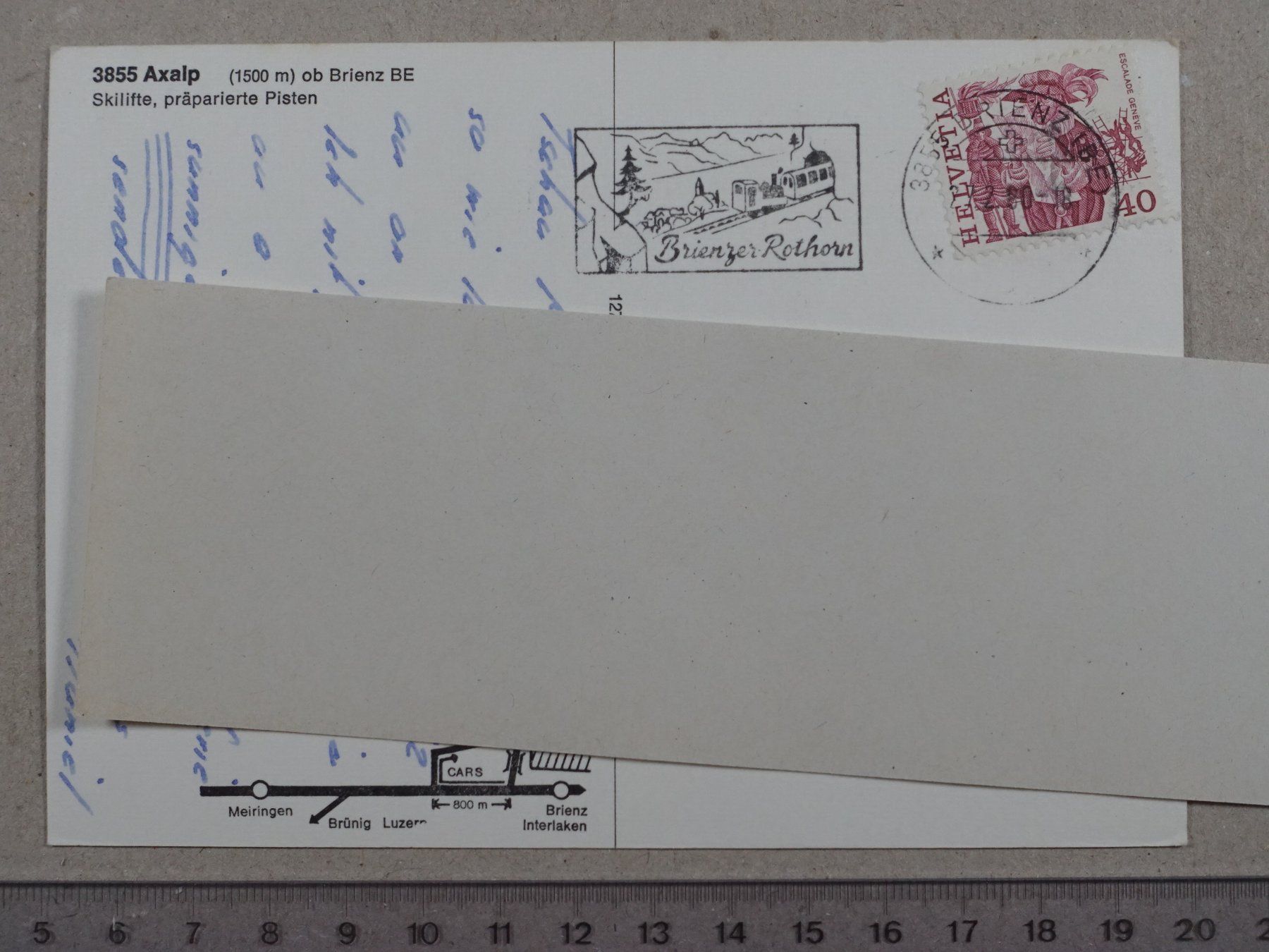 Cartoline postali: Axalp, Ski, Skilift, 1980 – Usato da Lenzburg venduto da fh1 1