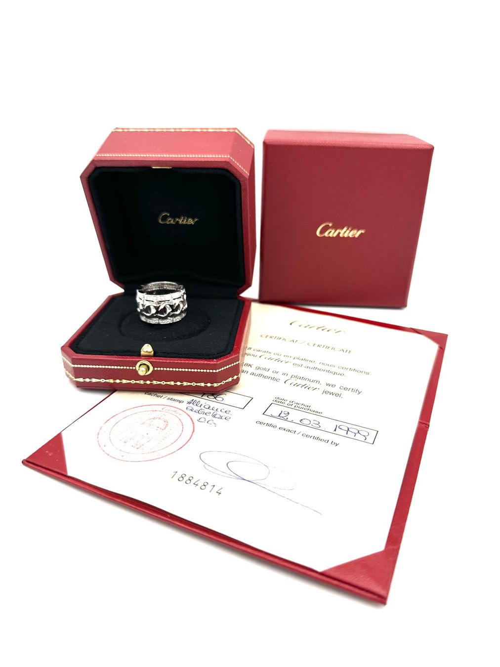 Cartier Anelli: CARTIER. Collection "Entrelacé", bague or blanc et diamants – Usato da Renens VD venduto da Diademe.sarl 5