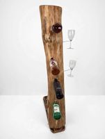 130cm Handgefertigter Flaschenständer aus massivem Altholz