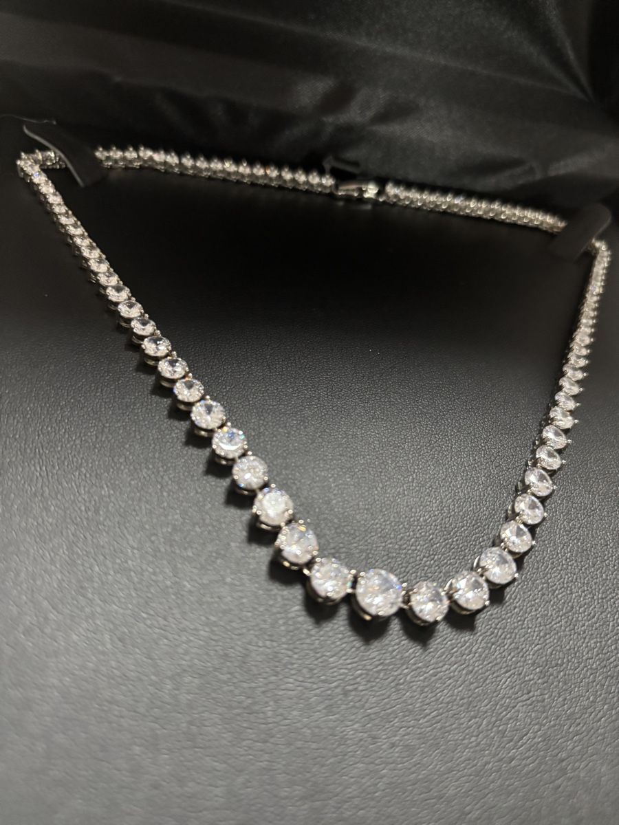 Catenine: Collier Silber zirkonia rhodiniert 42 cm – Nuovo e nell'imballaggio originale da Lyss venduto da SiMa2013