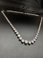 Collier Silber zirkonia rhodiniert 42 cm