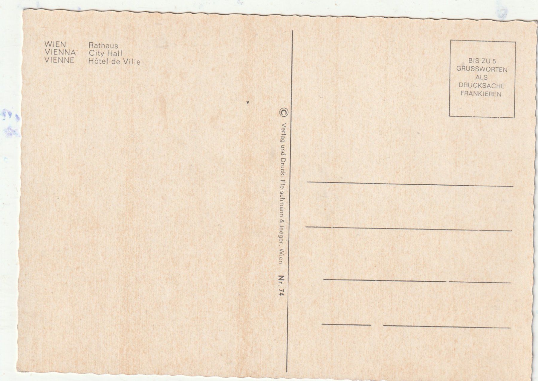 Cartoline postali: Wien Rathaus – Usato da Lumbrein venduto da made02 1