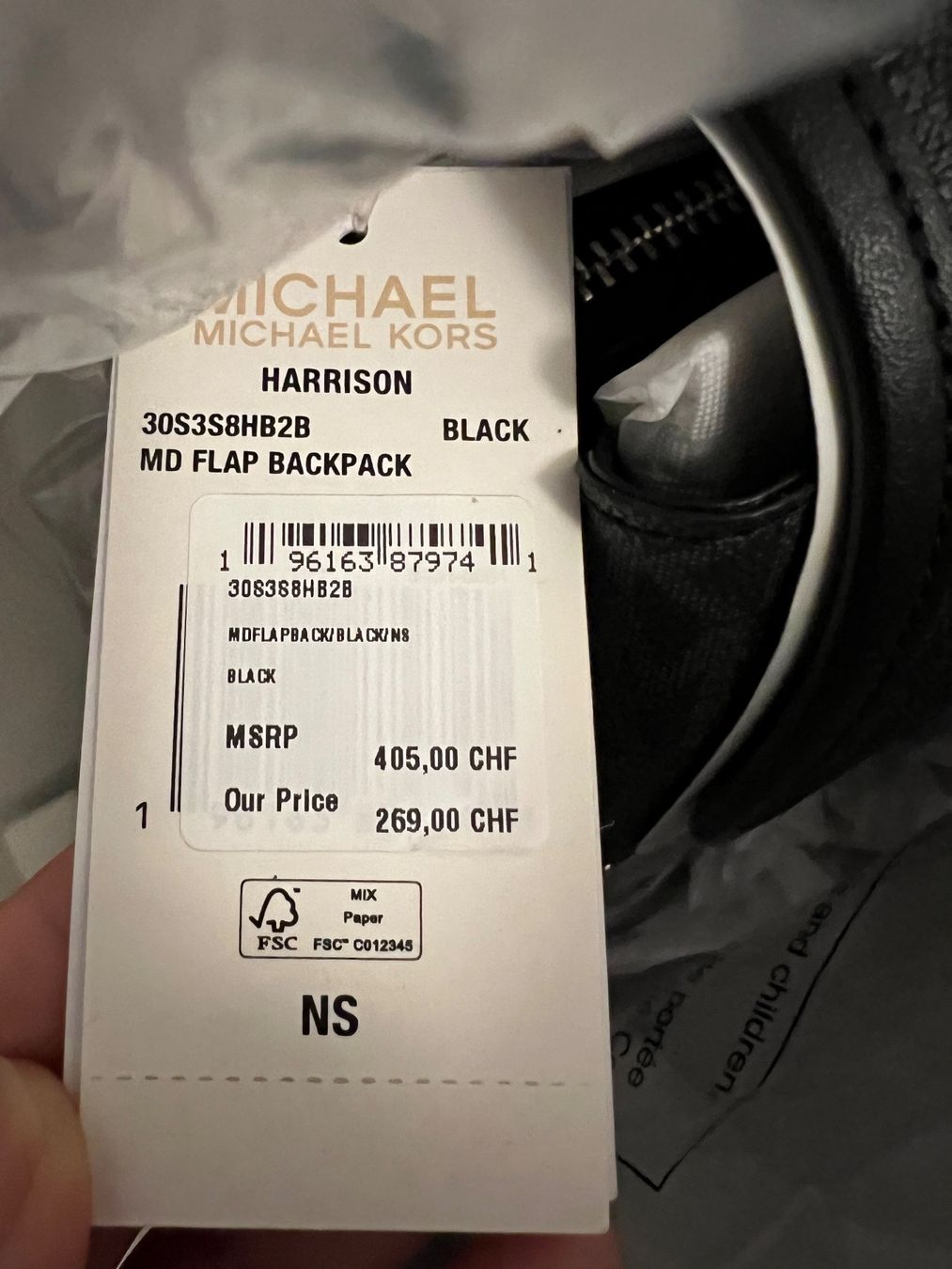 Michael Kors Rucksäcke: Michael Kors Rucksack black mit MK print – Neu und originalverpackt aus Wiedlisbach von Sistershop 7