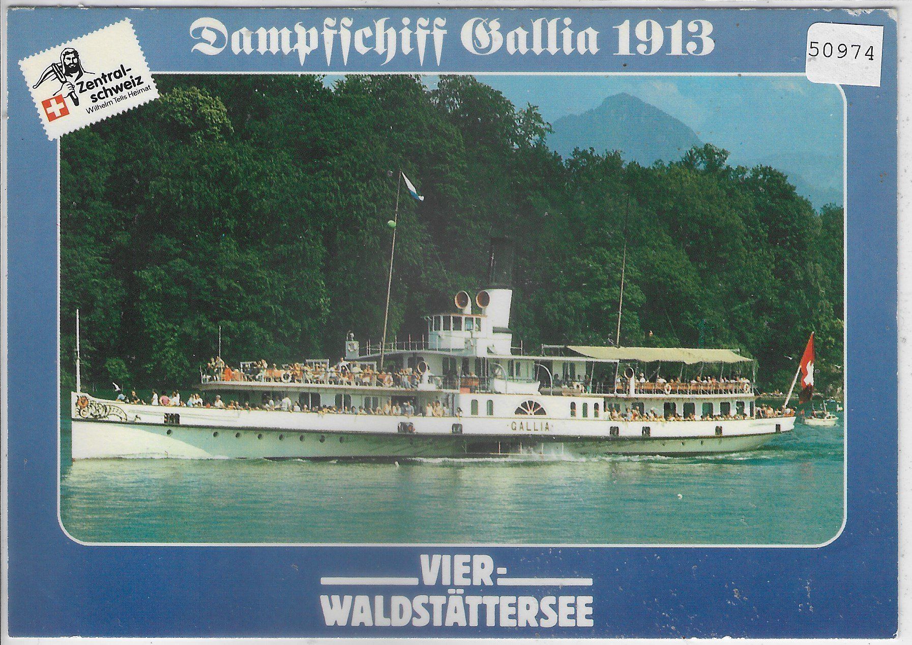 Cartoline postali: Vierwaldstättersee - Dampfschiff Gallia 1913 – Usato da Ettingen venduto da Kartenplanet