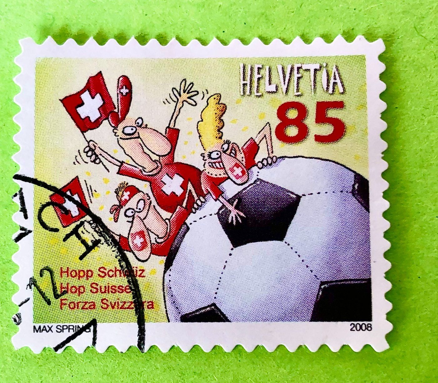 Tutti i francobolli: Nr. 1275 HOPP SCHWIIZ GESTEMPELT 2008   – Usato da Aarau venduto da Billa007