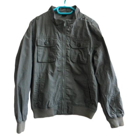 Gr. 146 152 leichtere Jacke Blouson grau Achsel 46cm L55cm
