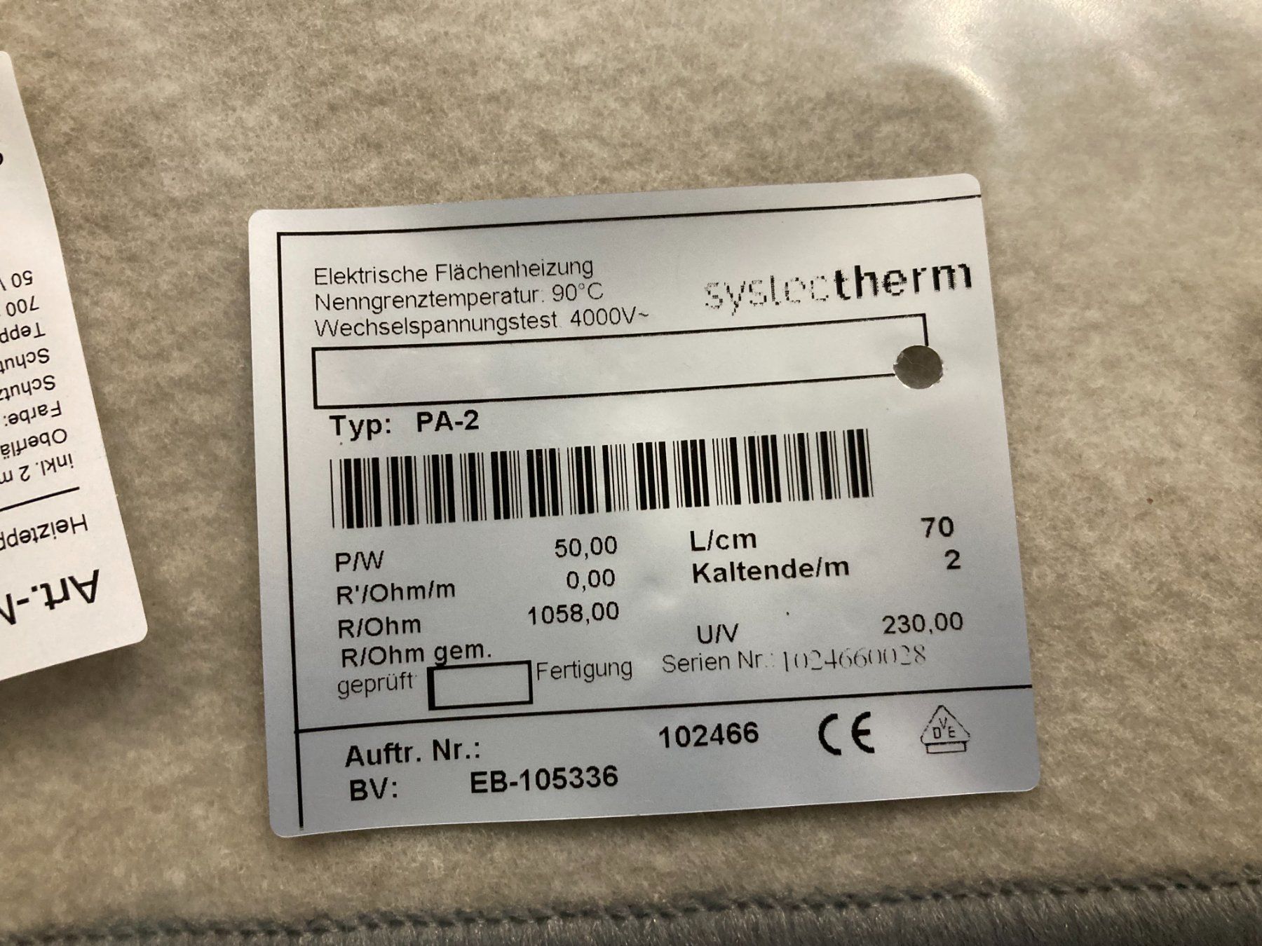 Radiatori: Heizteppich systectherm – Nuovo e nell'imballaggio originale da Bottighofen venduto da Haebs 3
