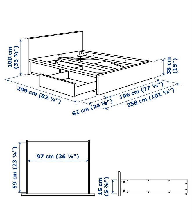 Ikea Letti: Ikea Bett MALM 180 x 200cm – Usato da Wädenswil venduto da fam_cj8h 3