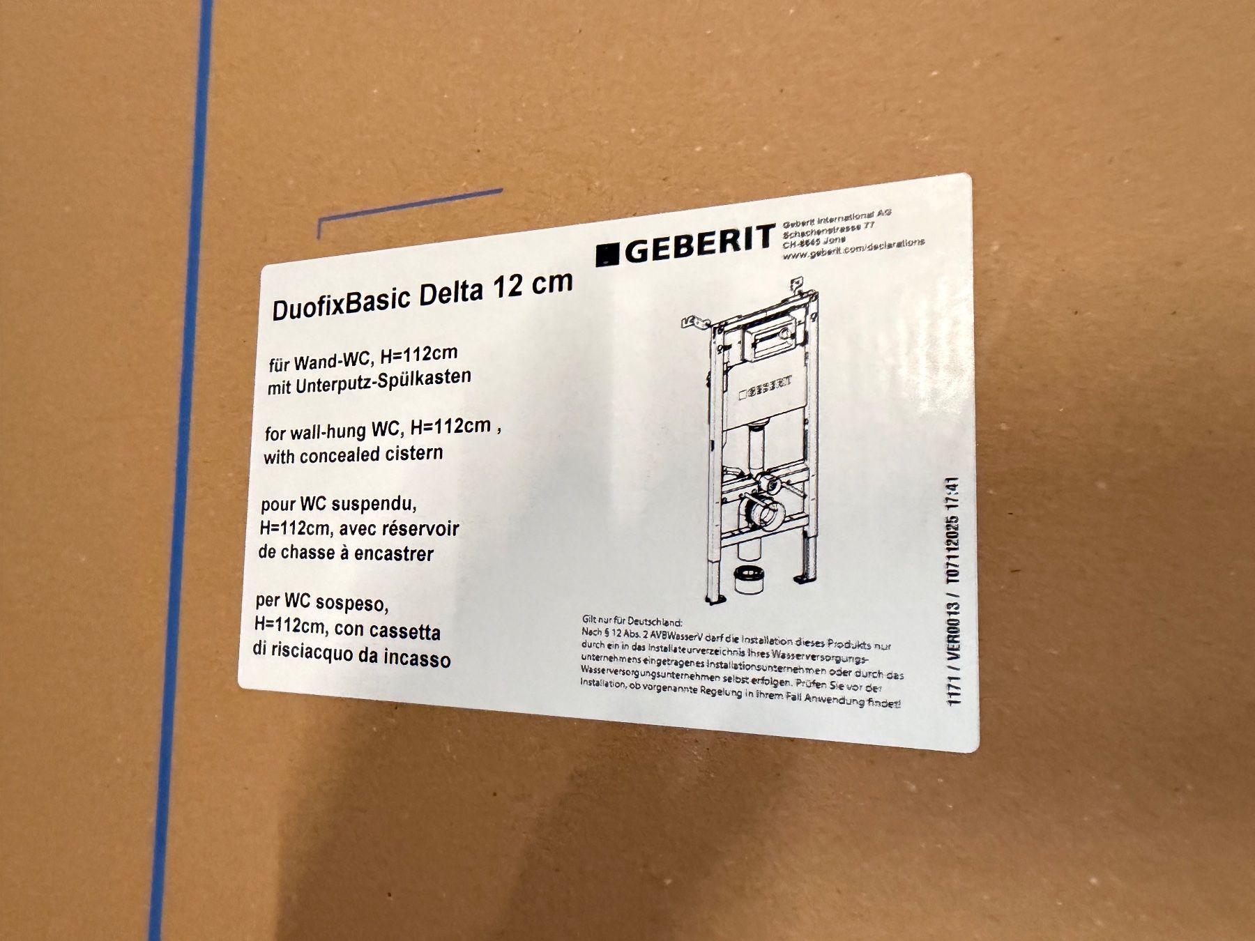 Geberit WC: Geberit Duofix Basic Delta 12cm, H=112cm, Neu & OVP! – Nuovo e nell'imballaggio originale da Zollikofen venduto da Level_911 1